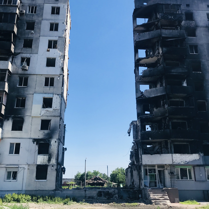 Borodyanka被毁的公寓楼