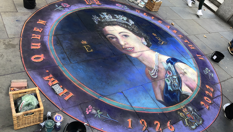 的纪念女王伊丽莎白二世在伦敦。