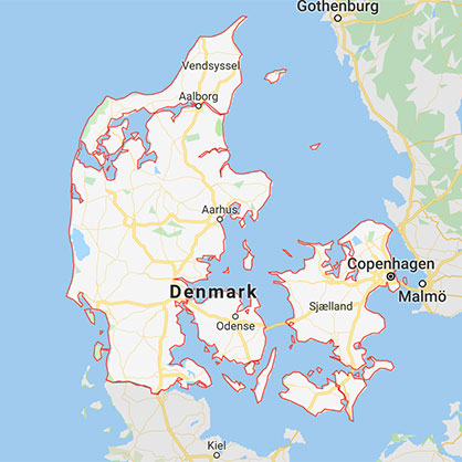 丹麦的地图